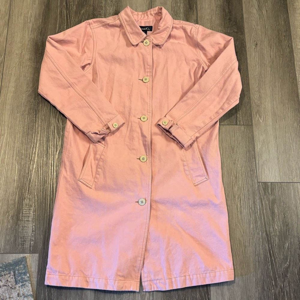 🩷Denim & Co.🩷 Pink Denim Trench Coat
